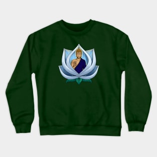 Buddha inside blue Lotus Flower Crewneck Sweatshirt